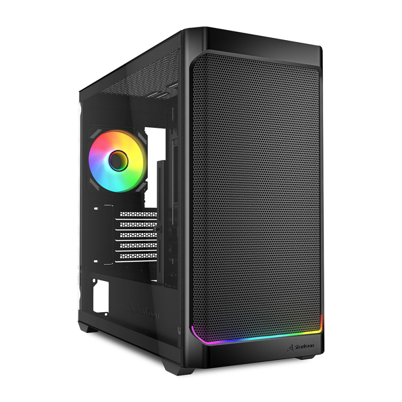 Caja gaming sharkoon vk2 rgb atx negro 3xvent 120mm 2xusb sn fuente