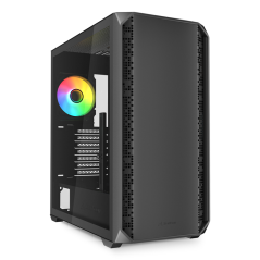 Caja gaming sharkoon ak2 rgb atx negro 2xvent 120mm 2xusb sn fuente