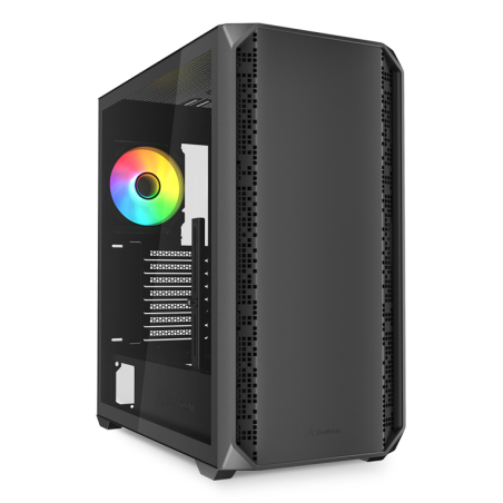 Caja gaming sharkoon ak2 rgb atx negro 2xvent 120mm 2xusb sn fuente