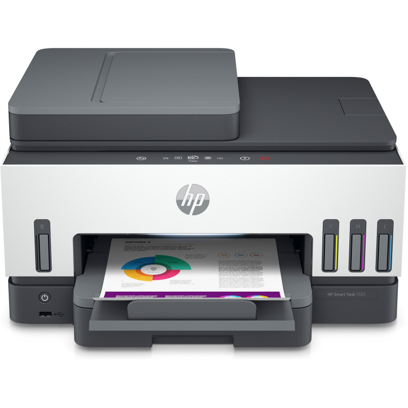HP Smart Tank 7605 Wireless All-in-One Colore Stampante, Stampa fronte/retro fotocopiatrice, scanner HP Smart Tank 7605 Wireless All-in-One Colore Stampante, Stampa fronte/retro fotocopiatrice, scanner