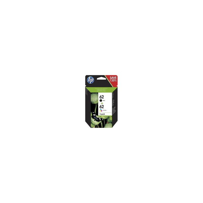 Pack cartucho tinta hp n9j71ae n62 negro - tricolor