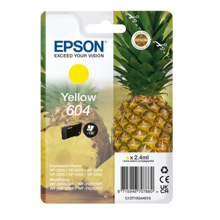 Cartucho epson 604 amarillo c13t10g44010 xp2200 wf - 2910 pia