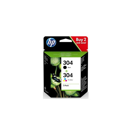 Pack 2 cartucho color hp 304 negro y color 3720 - 3721 - 3722 - 3750 - 5030
