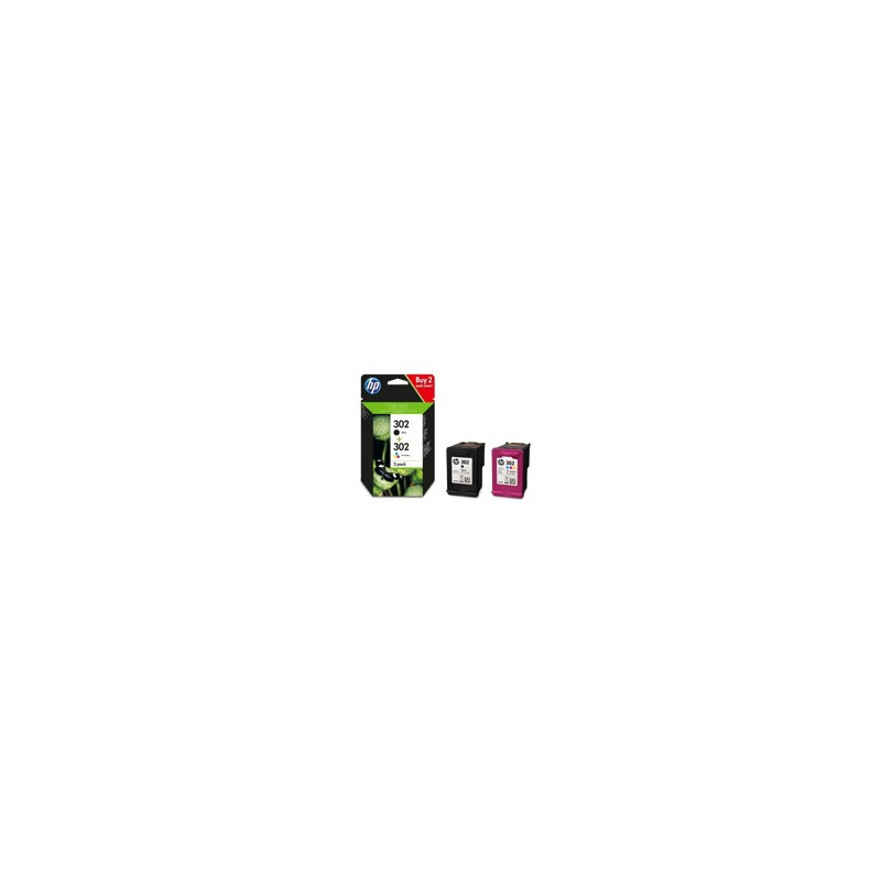 Multipack hp x4d37ae n302 negro y tricolor f6u65ae - f6u66ae