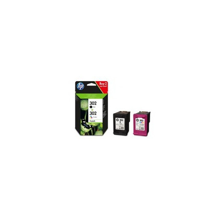 Multipack hp x4d37ae n302 negro y tricolor f6u65ae - f6u66ae
