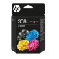 Pack cartuchos color hp 308 negra - tricolor Pack cartuchos color hp 308 negra - tricolor