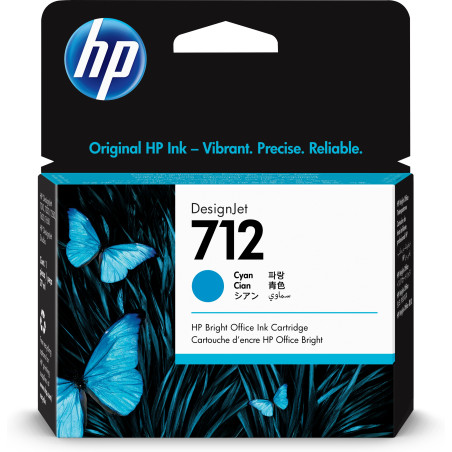 Cartucho tinta hp 712 - 3ed67a -  29 ml -  t210 -  t230 -  t250 -  t630 -  t650 -  cian