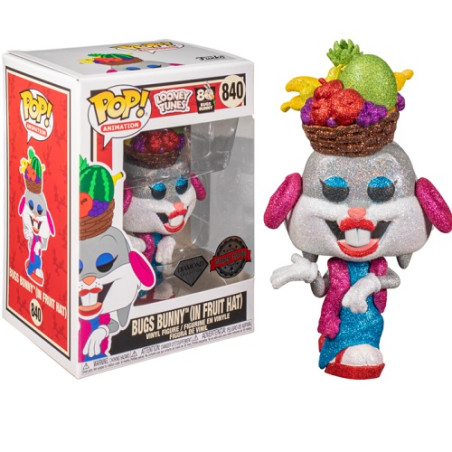 Funko pop looney tunes bugs bunny with sombrero de frutas glitter efecto diamante exclusivo edicion especial 51731