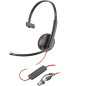 POLY Blackwire 3210 Monaural USB-C Headset +USB-C/A Adapter POLY Blackwire 3210 Monaural USB-C Headset +USB-C/A Adapter