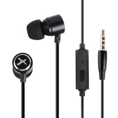 Auriculares phoenix de botn con microfono manos libres colgar y descolgar en cable conector jack 3.5 color negro