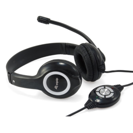 Auricular equip usb + microphone flexible control de volumen negro