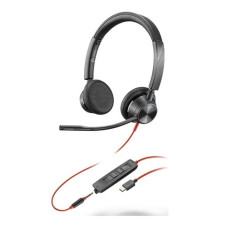POLY Cuffie stereo Blackwire 3325 con connettore USB-C, certificate per Microsoft Teams + spina da 3,5 mm + adattatore USB-C/A