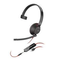 POLY Blackwire 5210 Monaural USB-C Headset +3.5mm Plug +USB-C/A Adapter (Bulk)