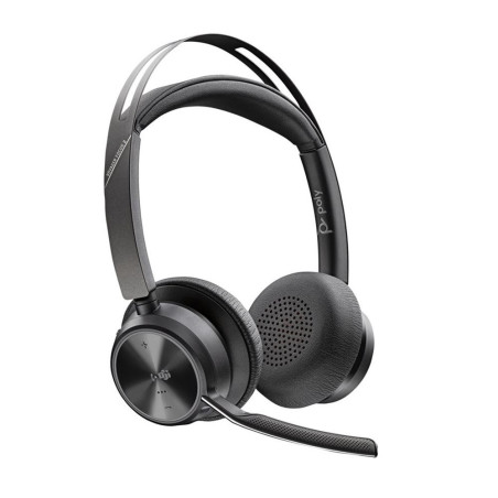 POLY Voyager Focus 2 Microsoft Teams Certified USB-C-C Headset +USB-C/A Adapter +Charging Stand