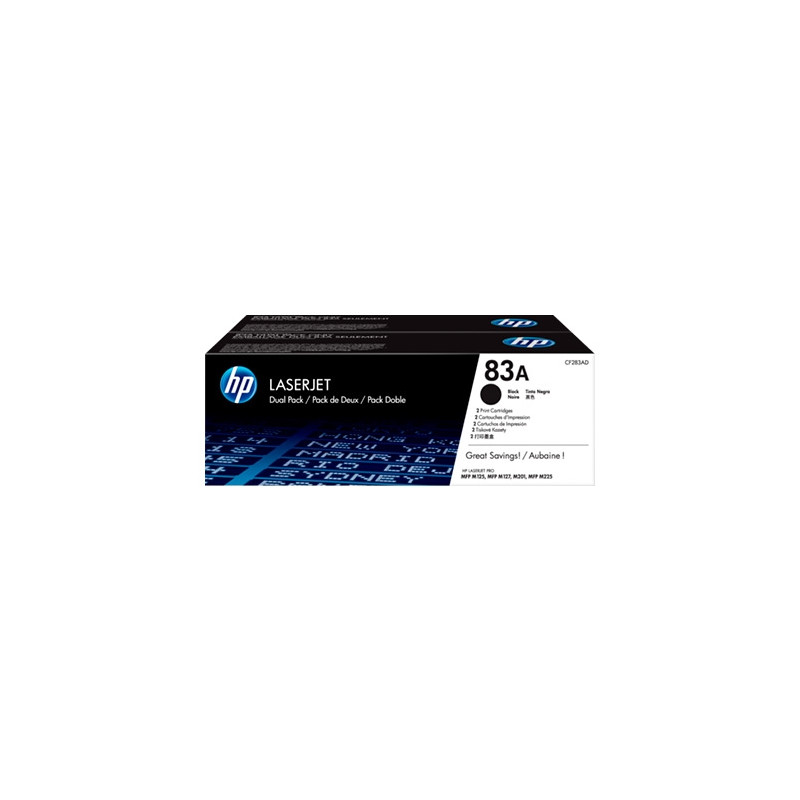 HP Confezione doppia di cartucce toner originali nero 83A LaserJet