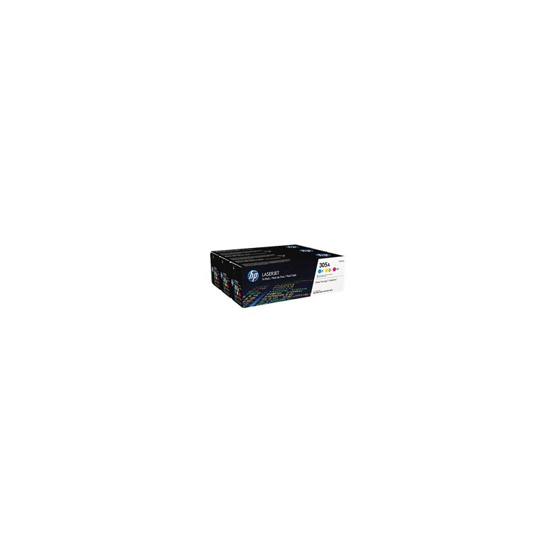HP Confezione da 3 cartucce originali di toner ciano/magenta/giallo LaserJet 305A HP Confezione da 3 cartucce originali di toner ciano/magenta/giallo LaserJet 305A