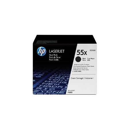 HP 55X 2-pack High Yield Black Original LaserJet Toner Cartridges