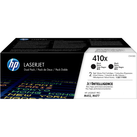 HP 410X 2-pack High Yield Black Original LaserJet Toner Cartridges