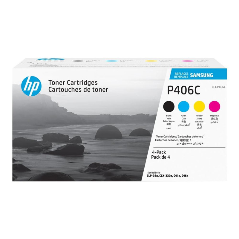 Samsung Confezione da 4 cartucce toner originali HP CLT-P406C (ciano/magenta/giallo/nero) Samsung Confezione da 4 cartucce toner originali HP CLT-P406C (ciano/magenta/giallo/nero)
