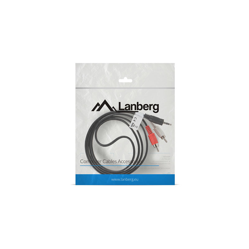 Cable estereo lanberg mini jack 3.5mm -  2x rca macho 1.5m