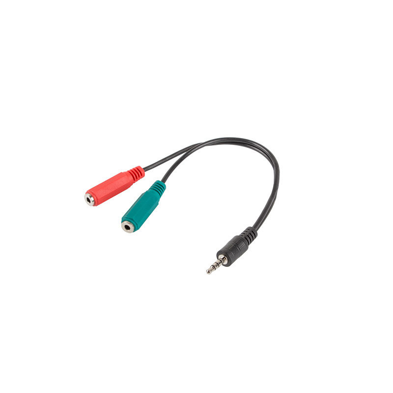 Adaptador lanberg minijack 3.5mm m 4pin 2x minijack 3.5mm h 3pin
