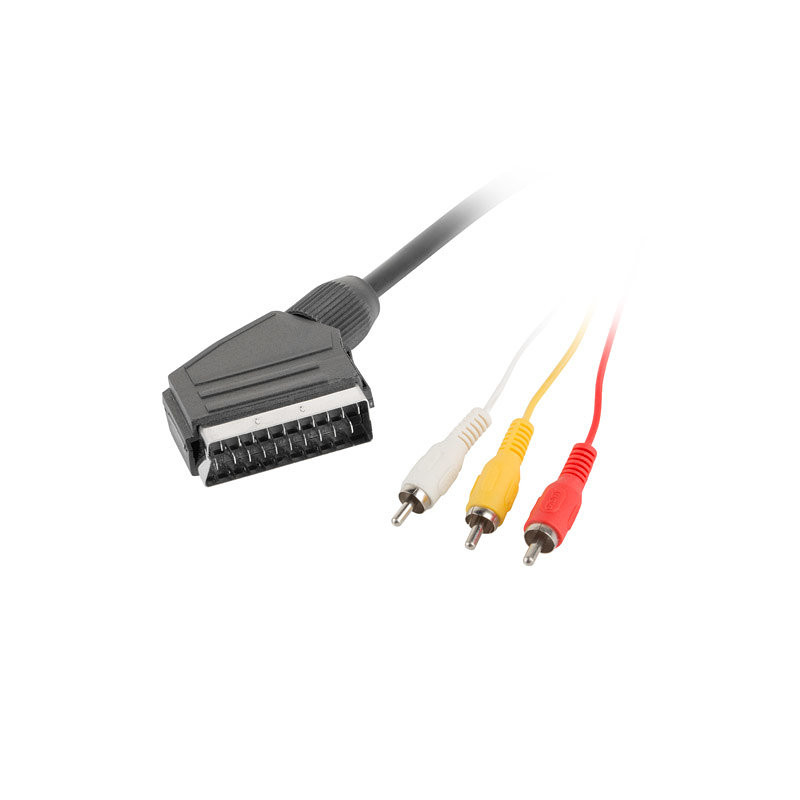 Cable euroconector lanberg macho - 3x rca macho 1.8m