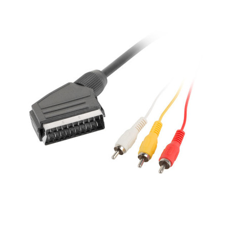 Cable euroconector lanberg macho - 3x rca macho 1.8m