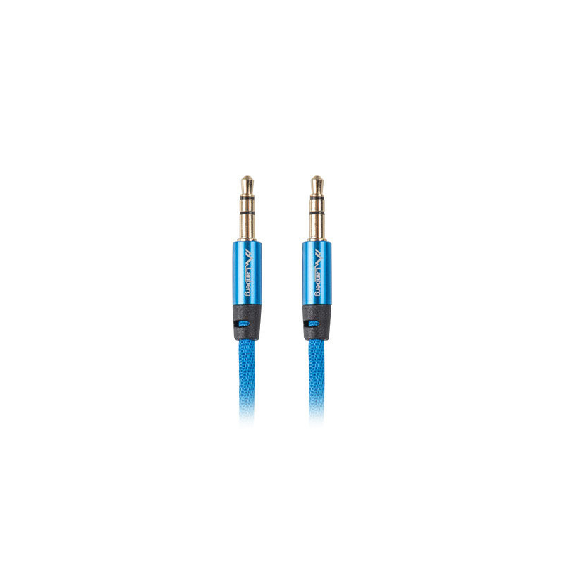 Cable minijack lanberg 3.5mm m - m 3 pin 2m premium azul