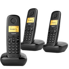 Phone fijo inalambrico gigaset a170 trio negro 50 numeros agenda - 10 tonos