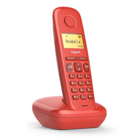 Telefono fijo inalambrico gigaset a270 rojo 80 numeros agenda -  10 tonos