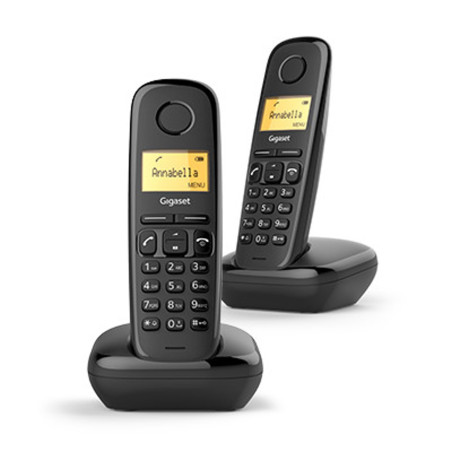 Phone fijo inalambrico gigaset a170 duo negro 50 issues agenda - 10 tonos