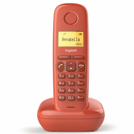 Telefono fijo inalambrico gigaset a170 rojo 50 numeros agenda -  10 tonos