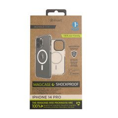 Funda muvit recycletek magsafe shockproof 3m para apple iphone 14 pro transparent - negra