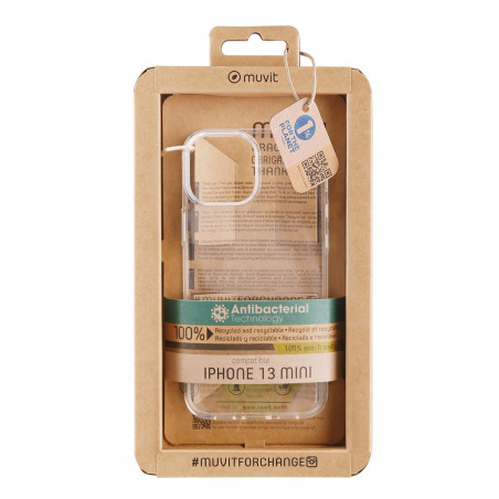 Funda muvit recycletek para apple iphone 13 mini antibacterias transparent