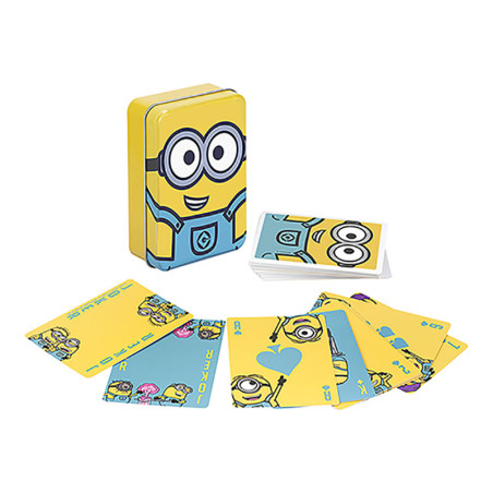 Baraja de naipes en caja metlica paladone minions