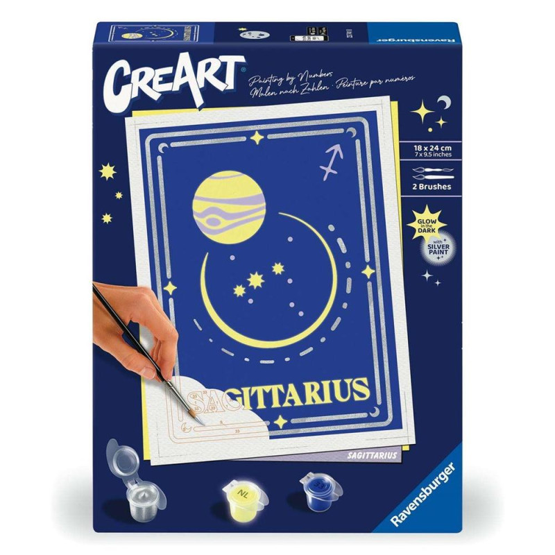 Kit para pintar con nmeros ravensburger creart serie trend d zodiac: sagitario