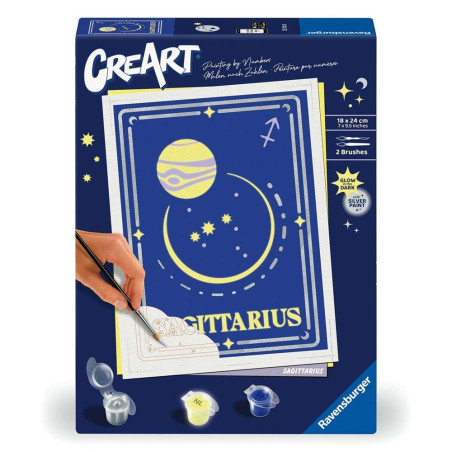 Kit para pintar con nmeros ravensburger creart serie trend d zodiac: sagitario