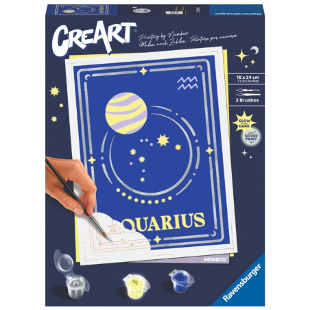 Kit para pintar con nmeros ravensburger creart serie trend d zodiac: acuario