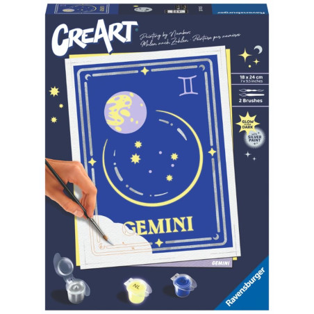 Kit para pintar con nmeros ravensburger creart serie trend d zodiac: geminis