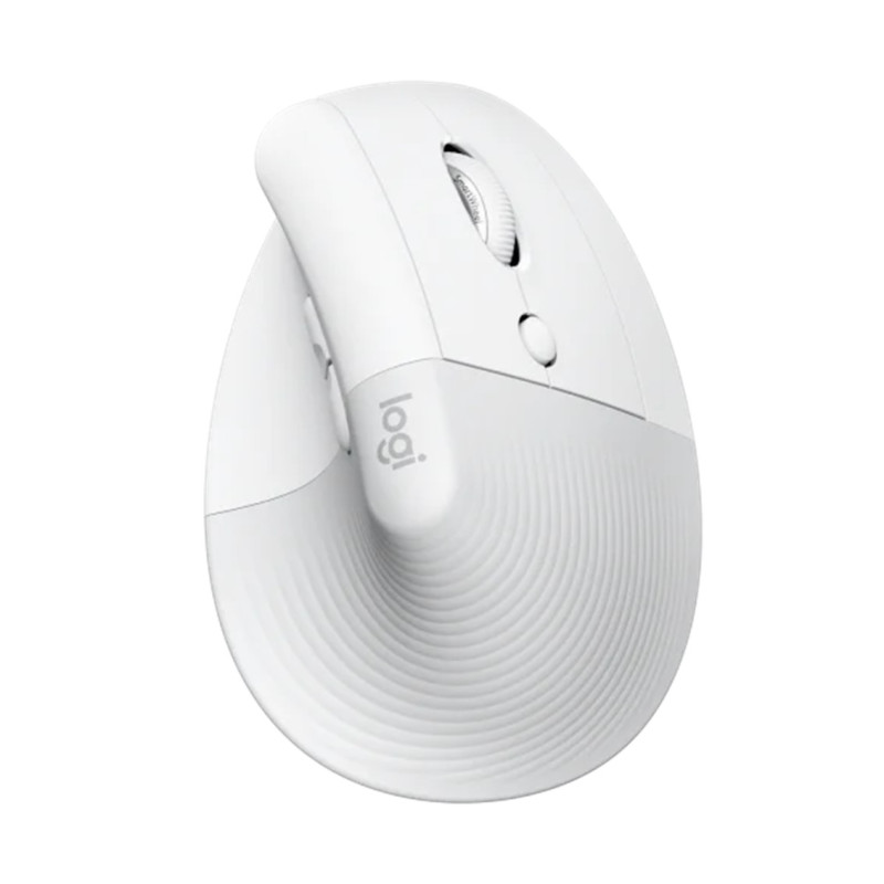 Mouse raton vertical logitech lift 6 botones 4000 dpi wireless inalambrico blanco raw