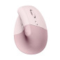 Mouse raton vertical logitech lift 6 botones 4000 dpi wireless inhambra pink