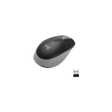 Mouse raton logitech m190 full size optico wiireles inalambrico gris claro