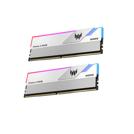 Memoria ram ddr5 64gb 2x32gb predator vesta2 - udimm - 6000mhz  cl 30 silver rgb