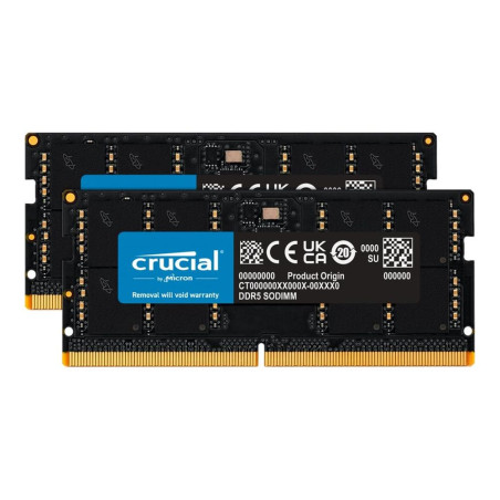 Memoria ram ddr5 64gb 2x32gb crucial -  sodimm - 5600 mhz - pc5 44800 - cl46 - 1.1v