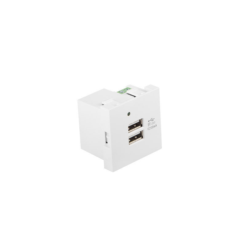 Roseta pared lanberg 230v 2 x usb 5v 2.1a blanco