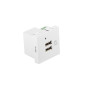 Roseta pared lanberg 230v 2 x usb 5v 2.1a blanco