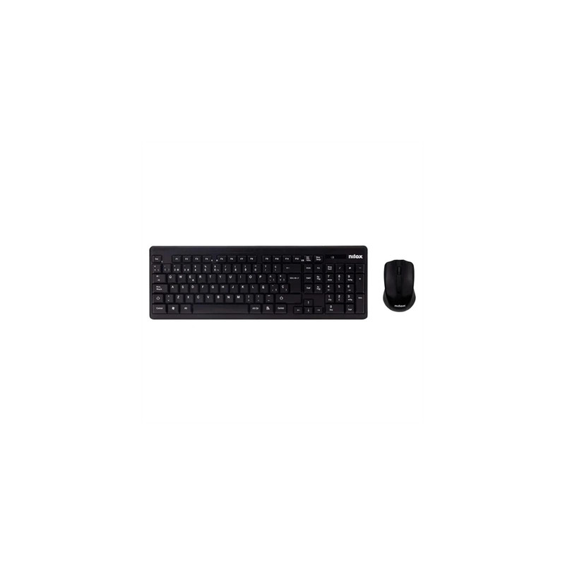 Kit teclado + mouse raton nilox wireless inalambrico negro