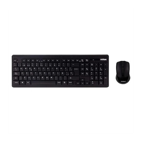 Kit teclado + mouse raton nilox wireless inalambrico negro