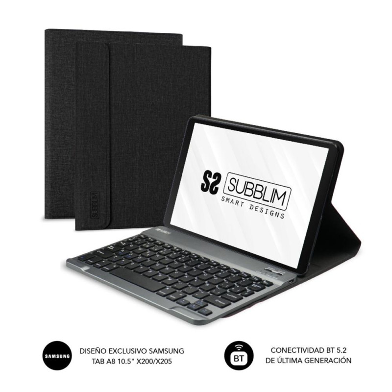 Funda + teclado subblim para samsung gt a8 10.5 pulgadas pulgadas x200 - 205