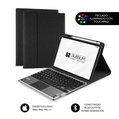 Funda + teclado subblim para ipad pro 11 pulgadas negro - gris
